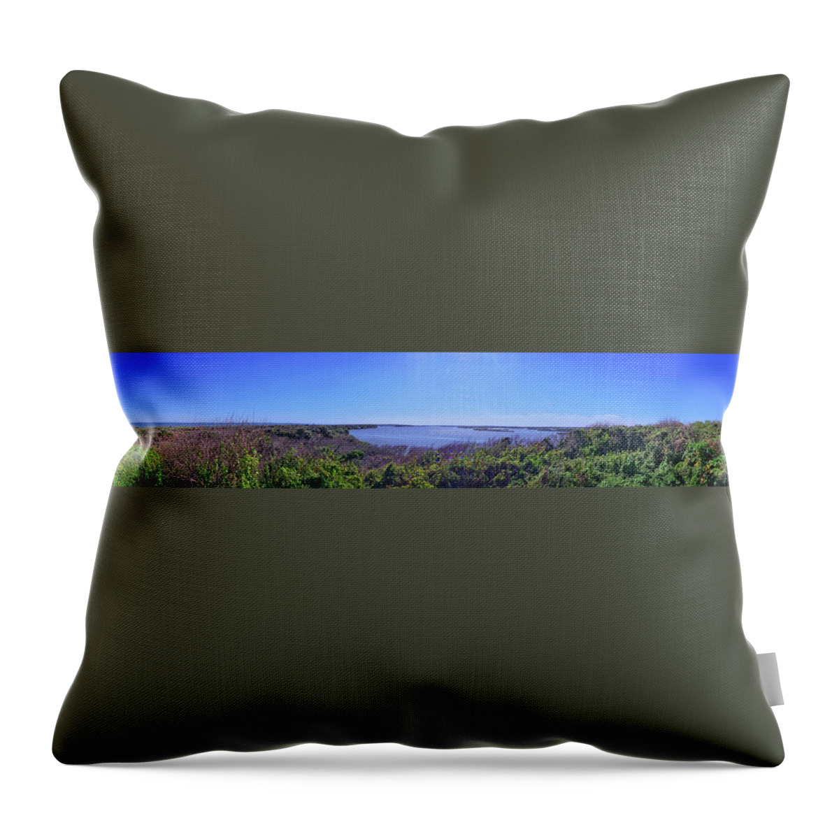 Lagoon Throw Pillow featuring the photograph Mosquito Lagoon Panorama by George Taylor