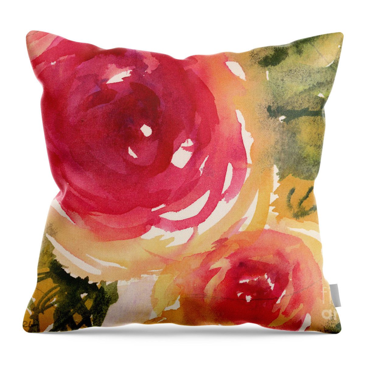 Face Mask Throw Pillow featuring the painting Mother and Child by Lois Blasberg
