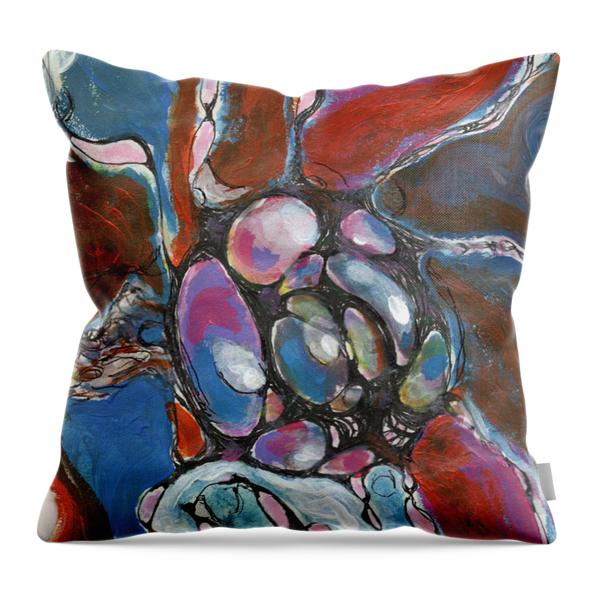 Neurographic Throw Pillow featuring the mixed media Mothers Love by Zsanan Studio