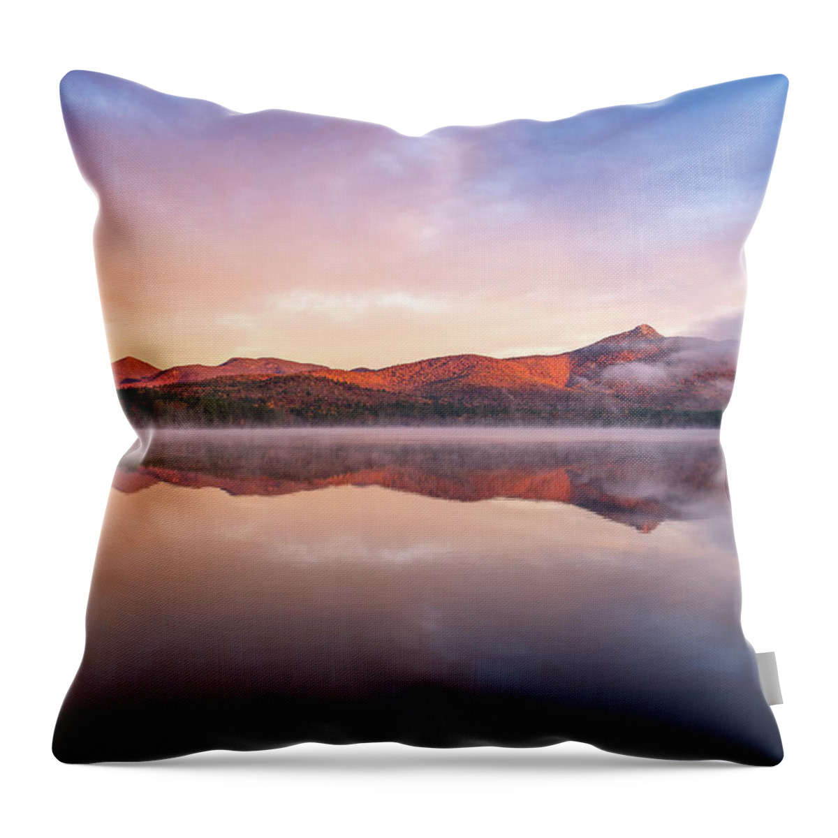 52 With A View Throw Pillow featuring the photograph Mount Chocorua Autumn Mist by Jeff Sinon