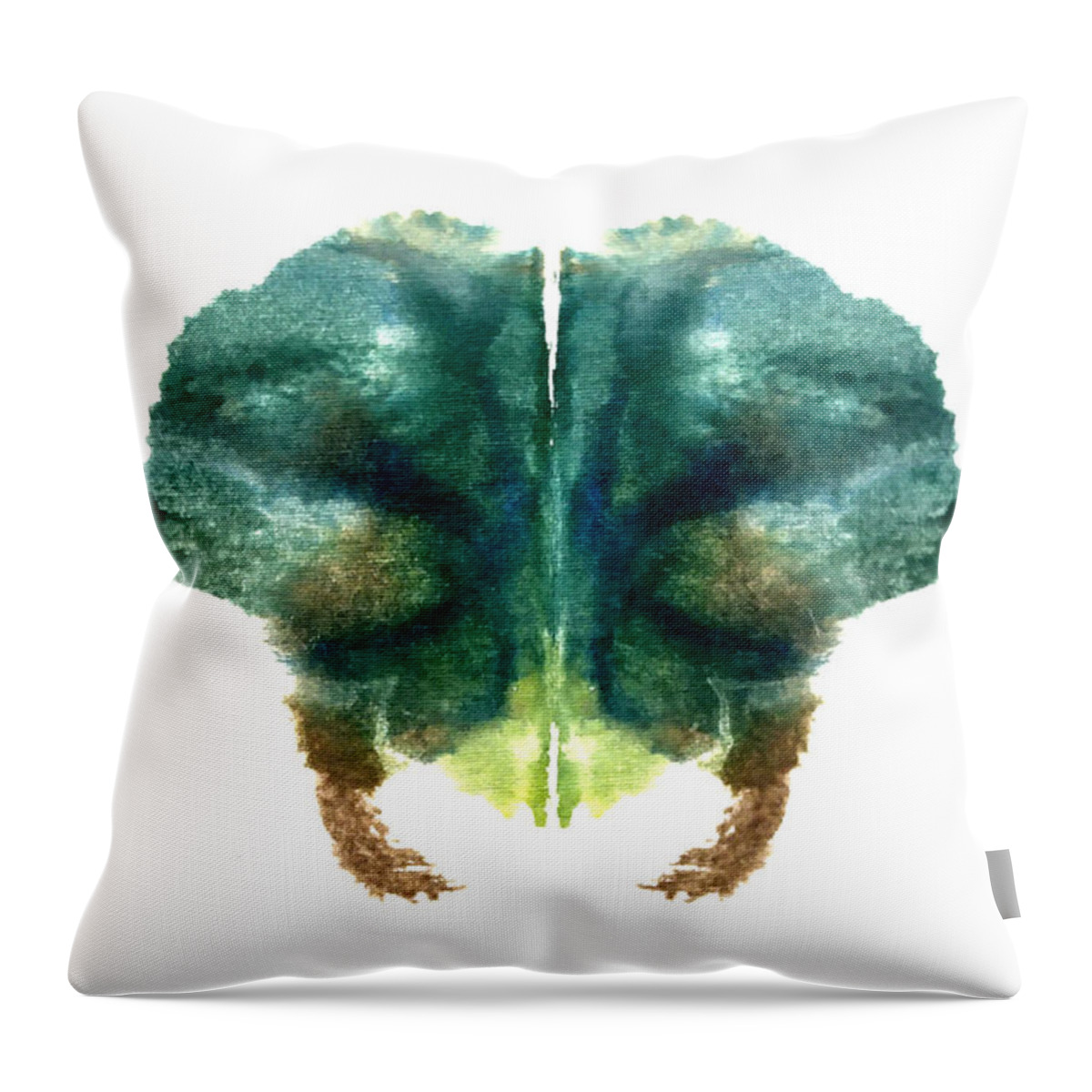 Abstract Throw Pillow featuring the painting Mr. Mantis by Stephenie Zagorski