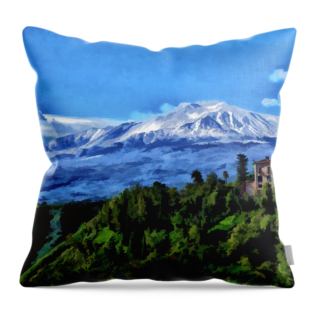 2019 Throw Pillow featuring the photograph Mt Etna from Taormina by Monroe Payne