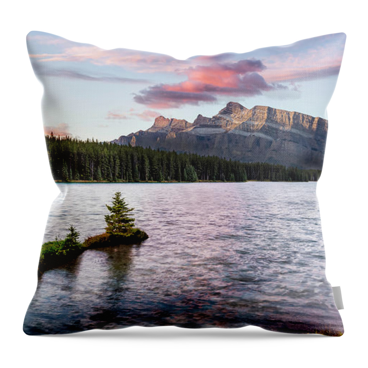 Mt-rundle Throw Pillow featuring the photograph Mt. Rundle- Alberta by Gary Johnson