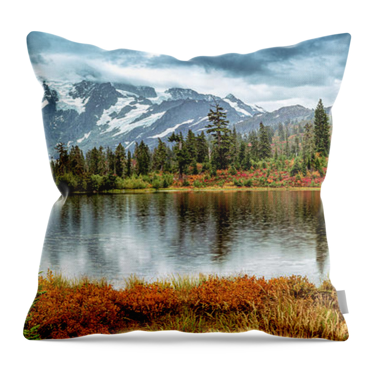 Fall Throw Pillow featuring the photograph Mt. Shuksan Fall by Tony Locke