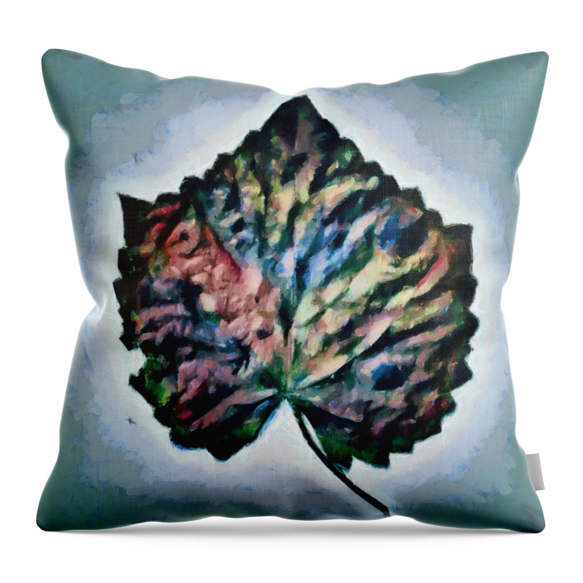 Leaf Throw Pillow featuring the mixed media Multicolor Leaf by Christopher Reed