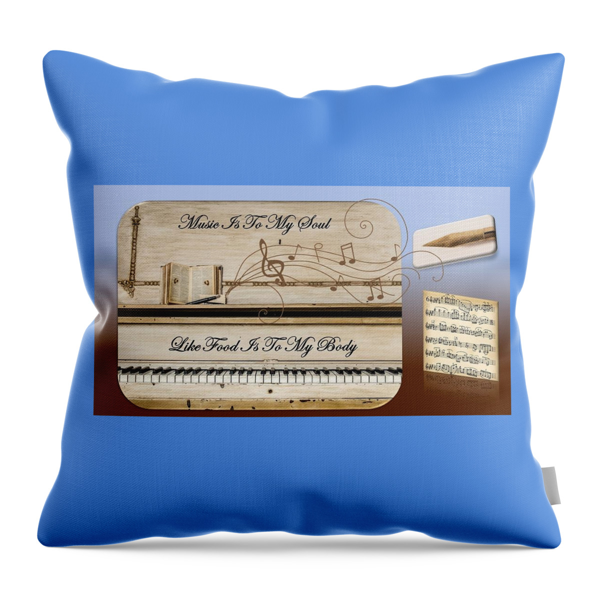 Music Throw Pillow featuring the mixed media Music Is To My Soul... by Nancy Ayanna Wyatt
