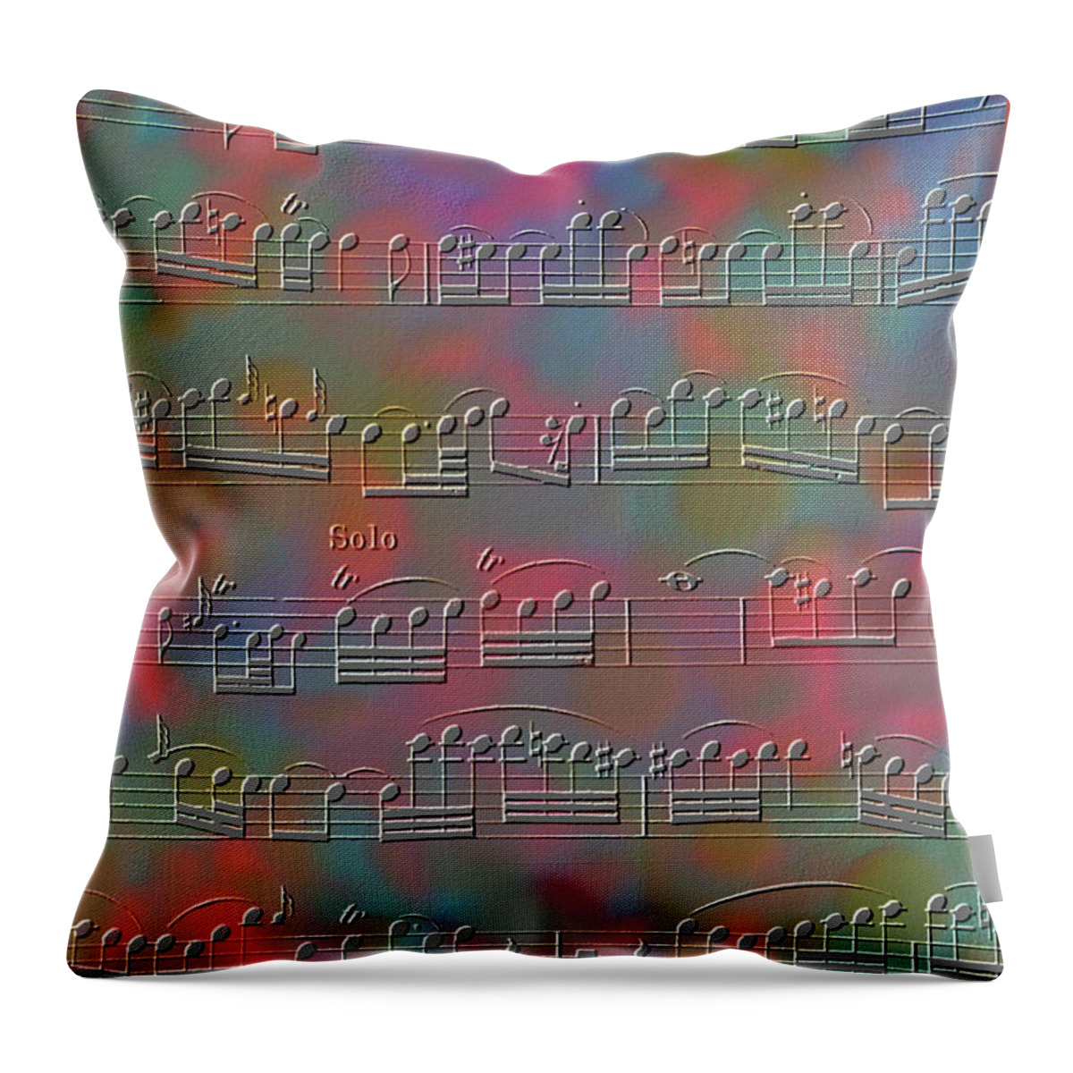 Music Throw Pillow featuring the digital art music art - Solo II by Sharon Hudson