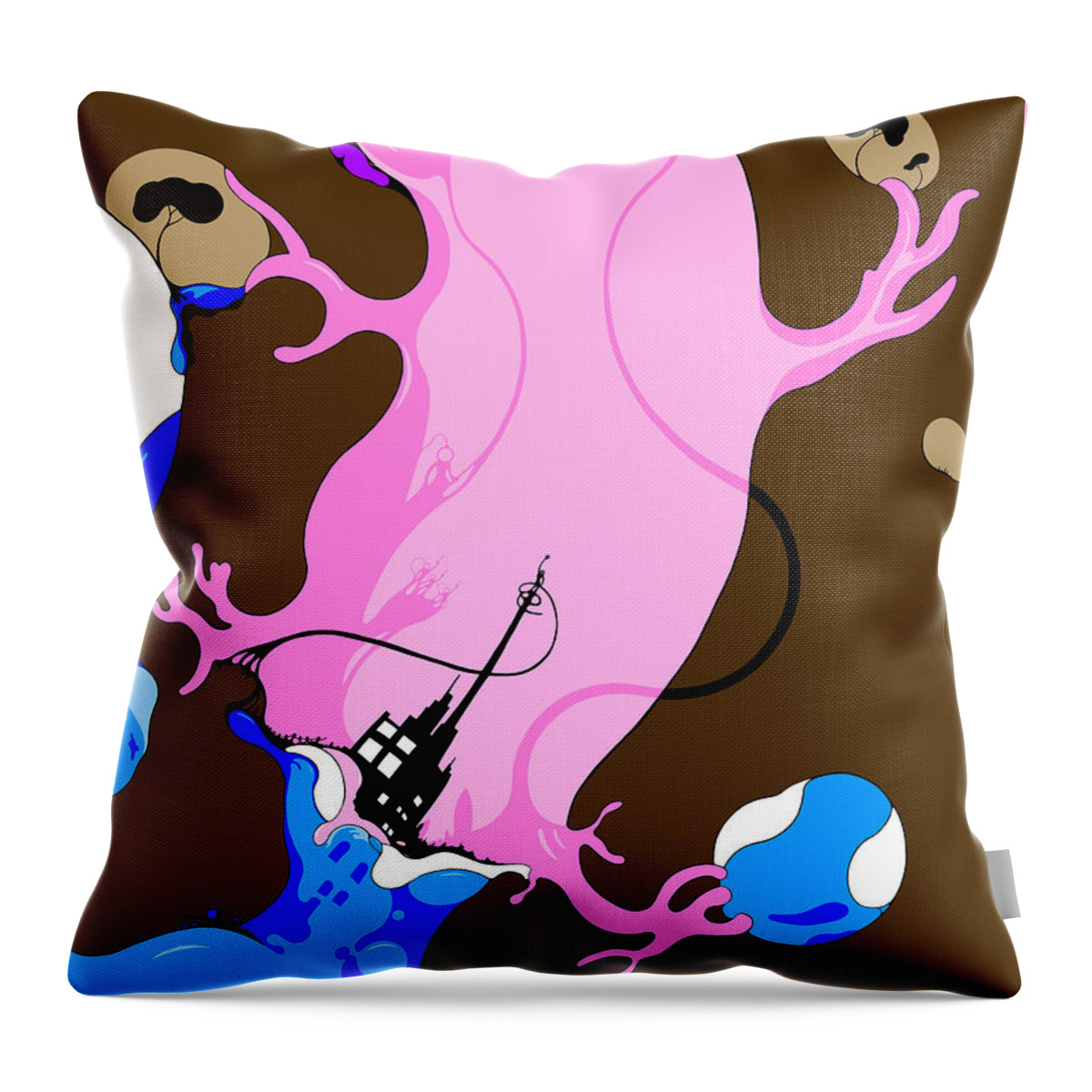 Salamander Throw Pillow featuring the digital art Mutant Sally by Craig Tilley