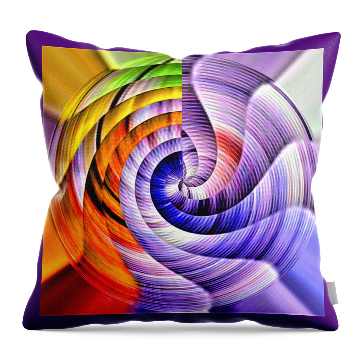 Abstract Throw Pillow featuring the digital art My Biggest Fan by Ronald Mills