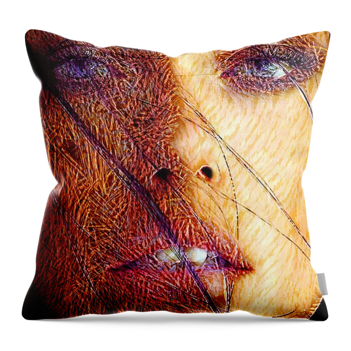 Portraits Throw Pillow featuring the digital art My Favorite Immigrant from the Planet of NFT by Rafael Salazar