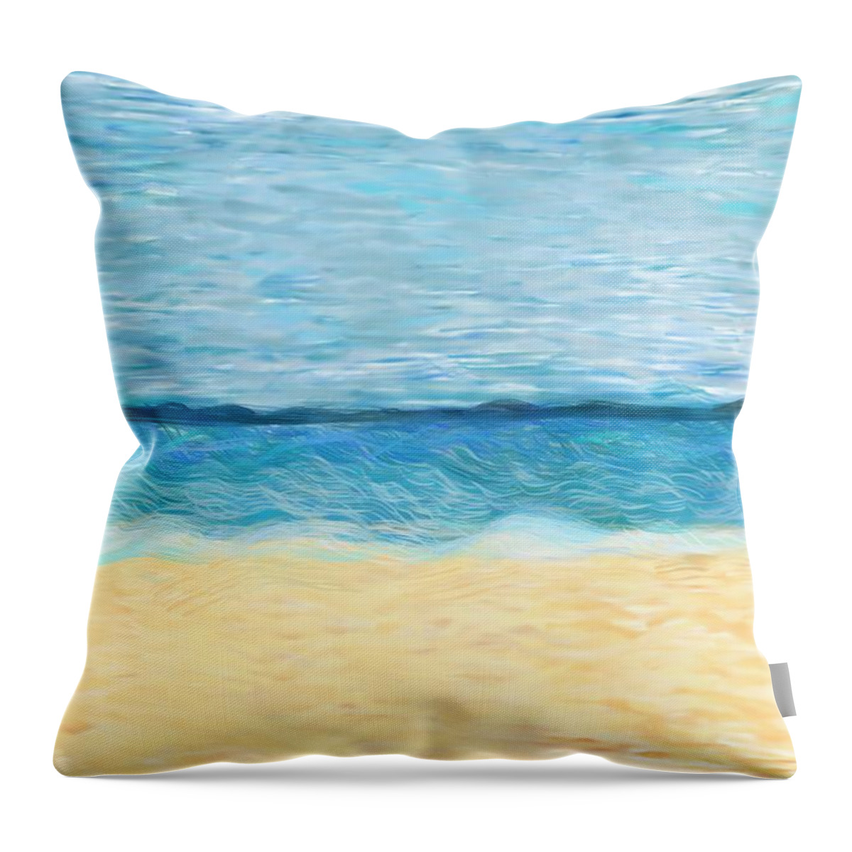 Beach Throw Pillow featuring the digital art My Happy Place by Christina Wedberg