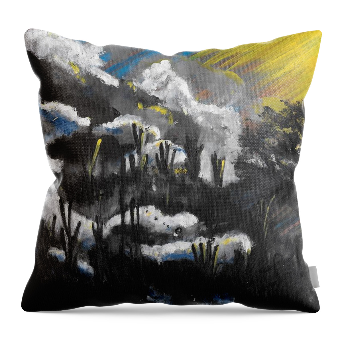 Mystical Throw Pillow featuring the painting Mystical Mirage by Esoteric Gardens KN