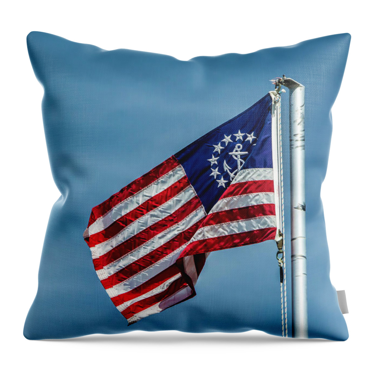 Flag Throw Pillow featuring the photograph Nautical Flag by Cathy Kovarik