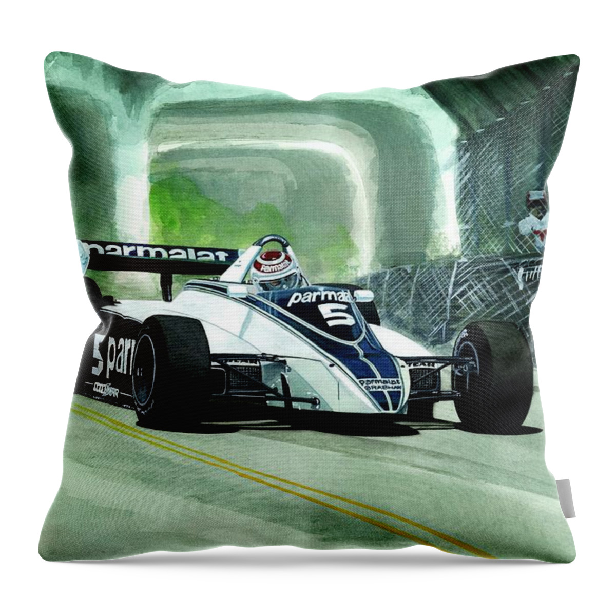 Nelson Throw Pillow featuring the painting Nelson at Long Beach by Simon Read