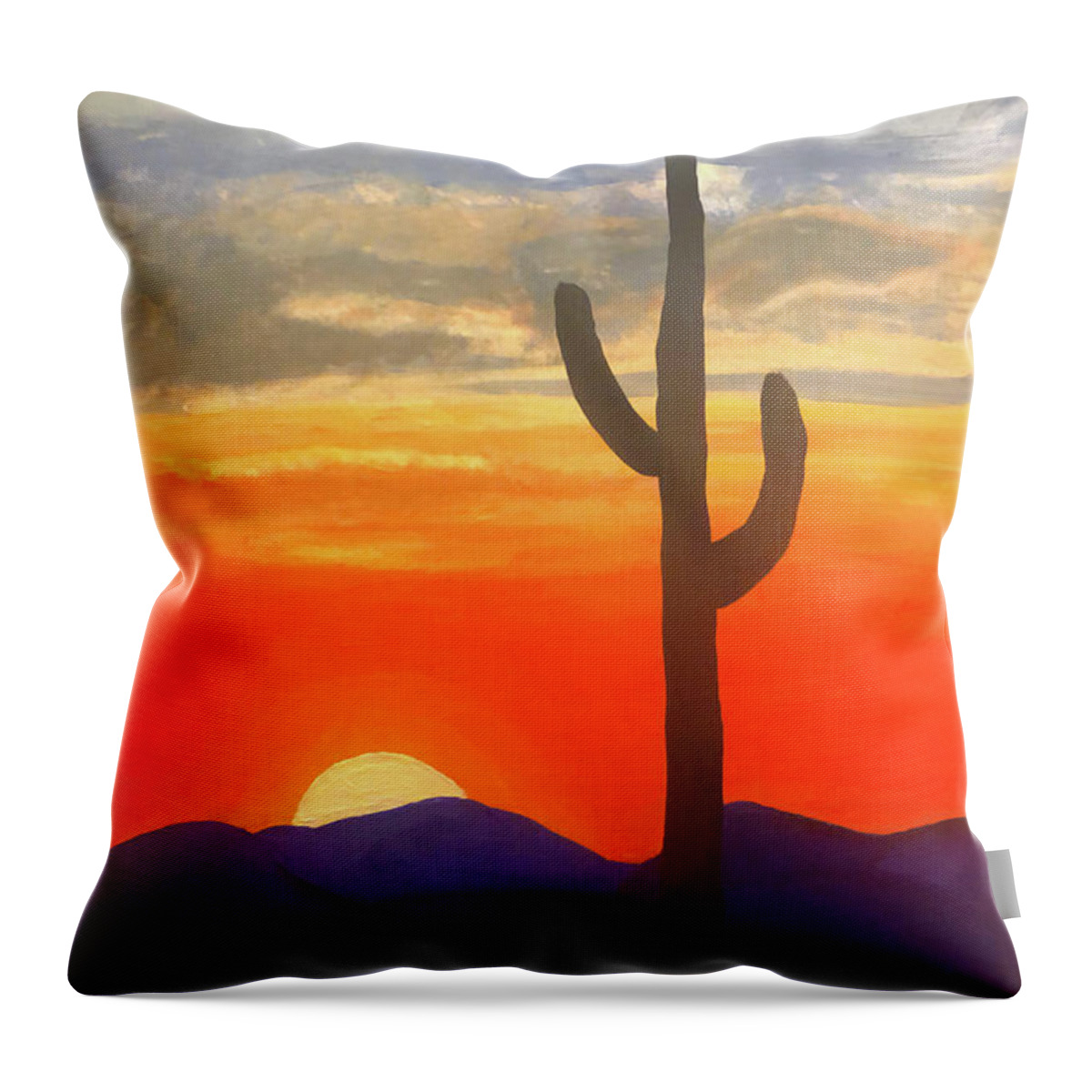 New Mexico Throw Pillow featuring the painting New Mexico Sunset by Christina Wedberg
