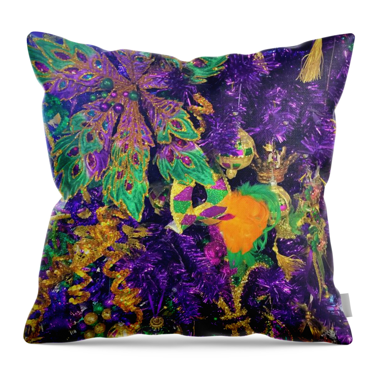 New Orleans Throw Pillow featuring the photograph New Orleans Purple Explosion by Fantasy Seasons