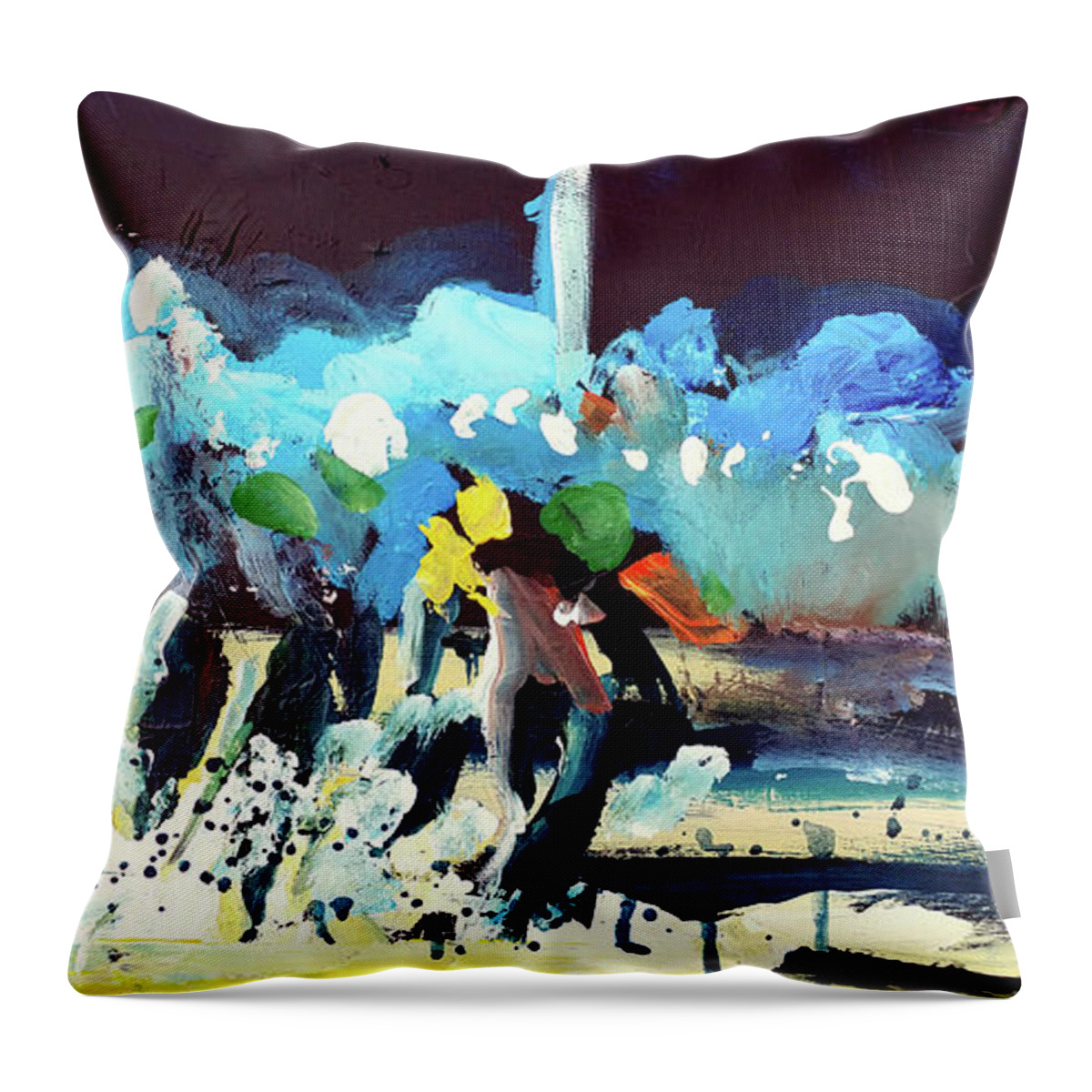 Kentucky Horse Racing Throw Pillow featuring the painting Night Race by John Gholson