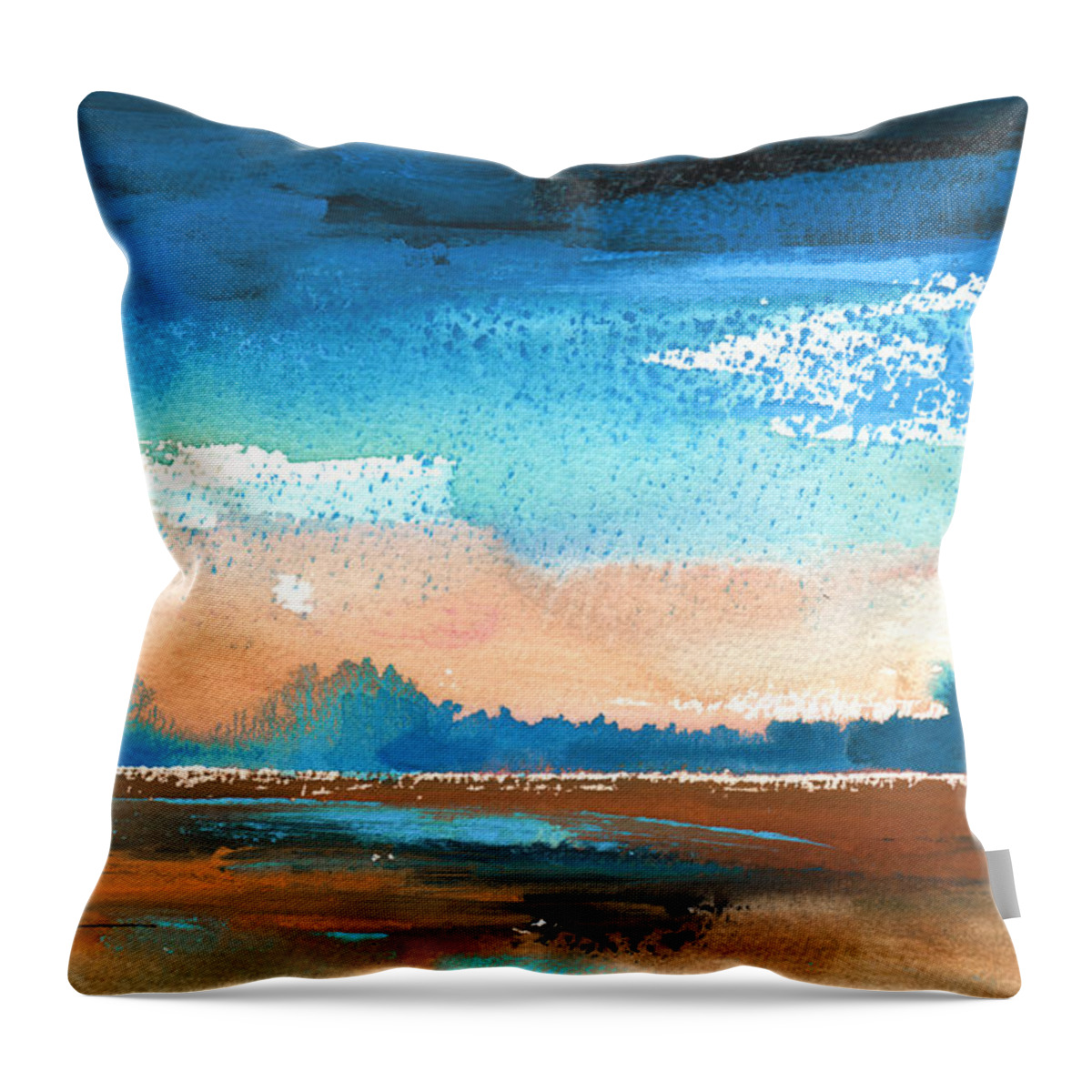 Landscape Throw Pillow featuring the painting Nightfall 36 by Miki De Goodaboom