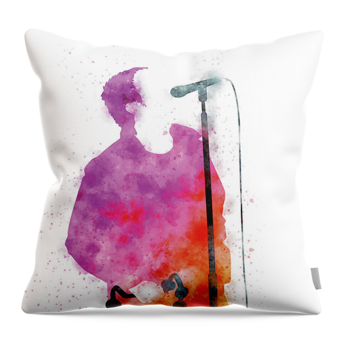Oasis Throw Pillow featuring the digital art No023 MY Oasis Watercolor Music poster by Chungkong Art