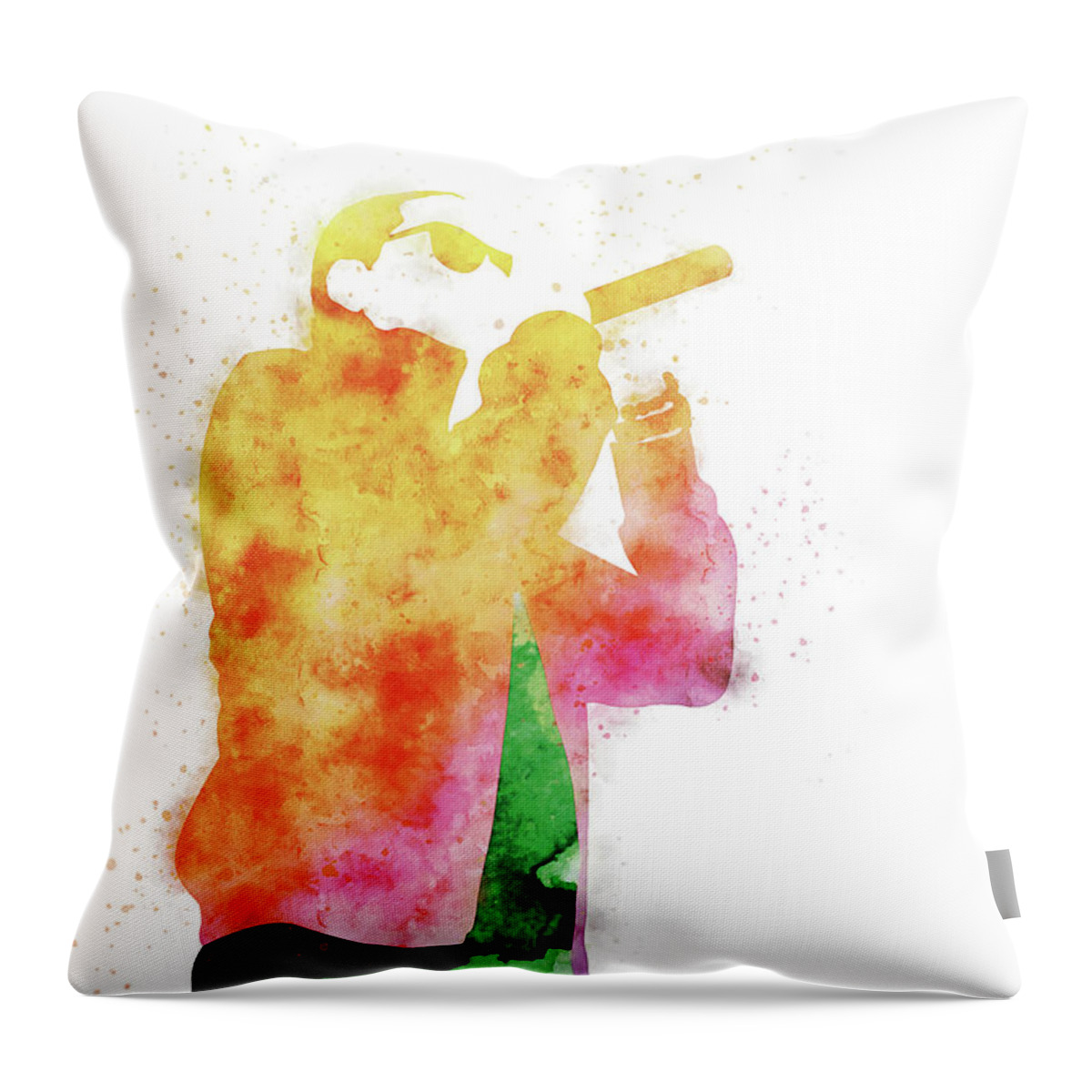 Jay-z Throw Pillow featuring the digital art No101 MY Jay-Z Watercolor Music poster by Chungkong Art