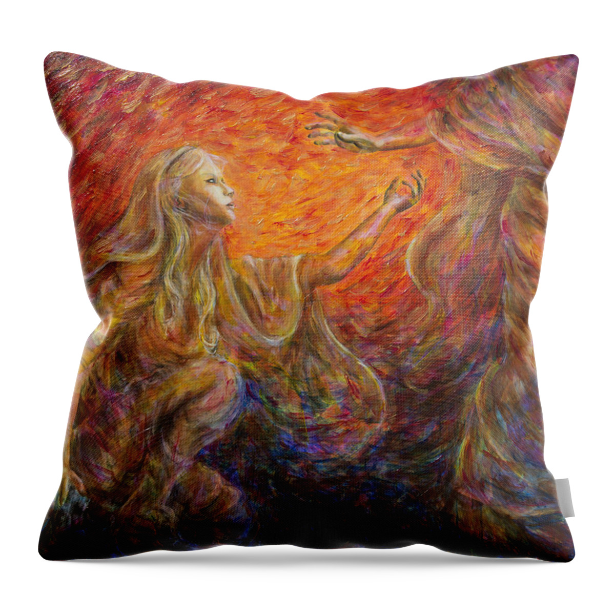 Mary Throw Pillow featuring the painting Noli Me Tangere by Nik Helbig