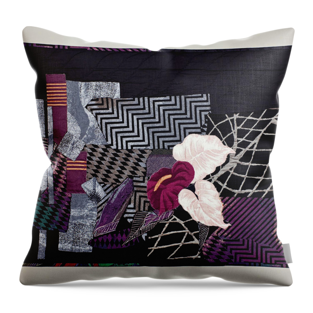 Black Throw Pillow featuring the mixed media Not Everything in Life is Black or White by Vivian Aumond