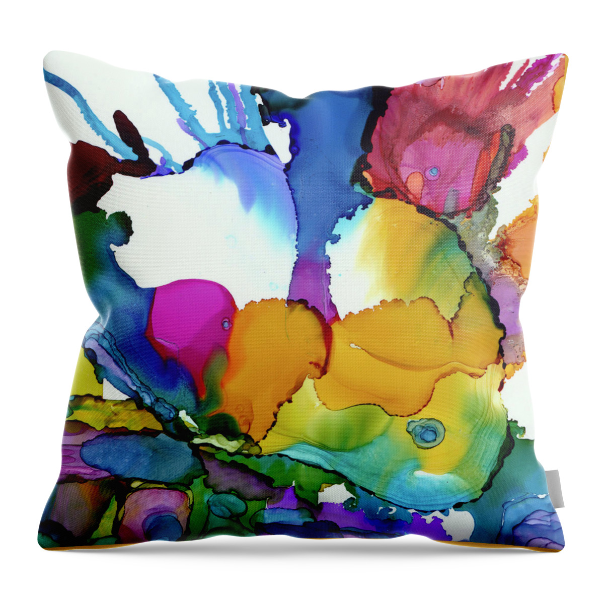 Abstract Throw Pillow featuring the painting Nova by Winona's Sunshyne