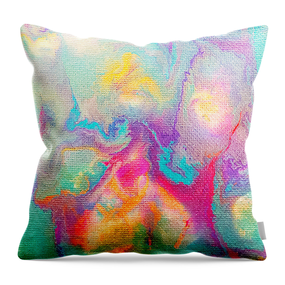 Abstract Throw Pillow featuring the painting Nudibranch by Christine Bolden