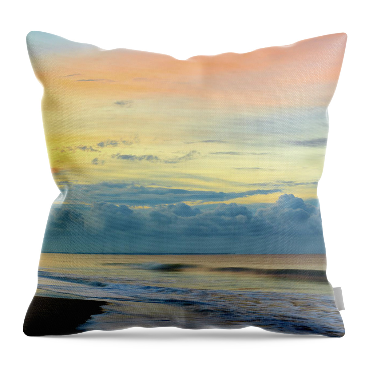 Oak Island Throw Pillow featuring the photograph Oak Island Morning by Nick Noble