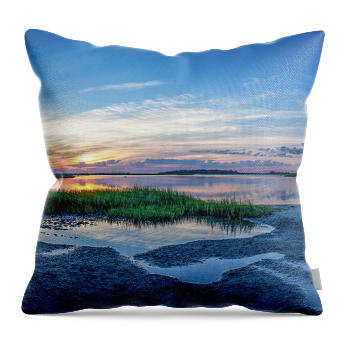 Oak River Pano Throw Pillow featuring the photograph Oak River Pano by Lon Dittrick