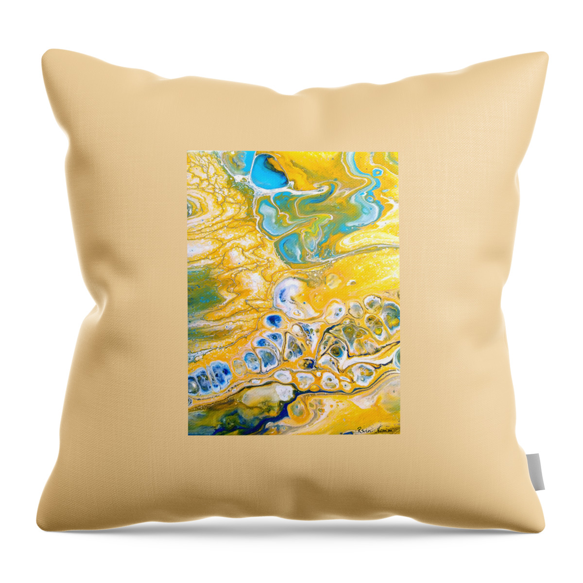  Throw Pillow featuring the painting Oasis by Rein Nomm