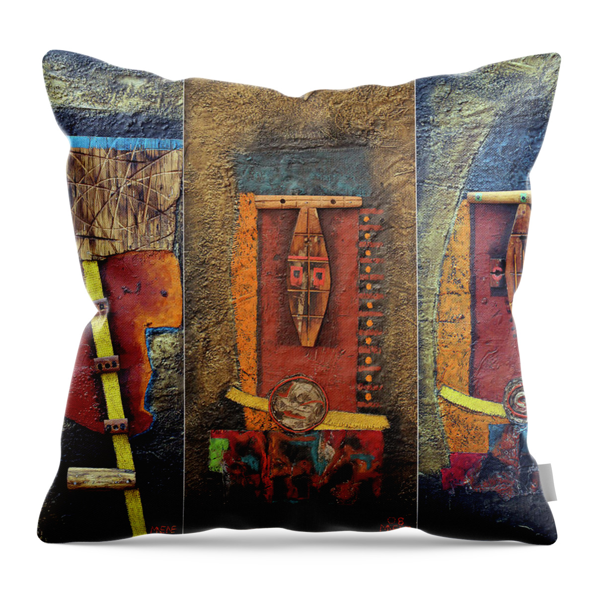 African Art Throw Pillow featuring the painting Odyssey by Michael Nene
