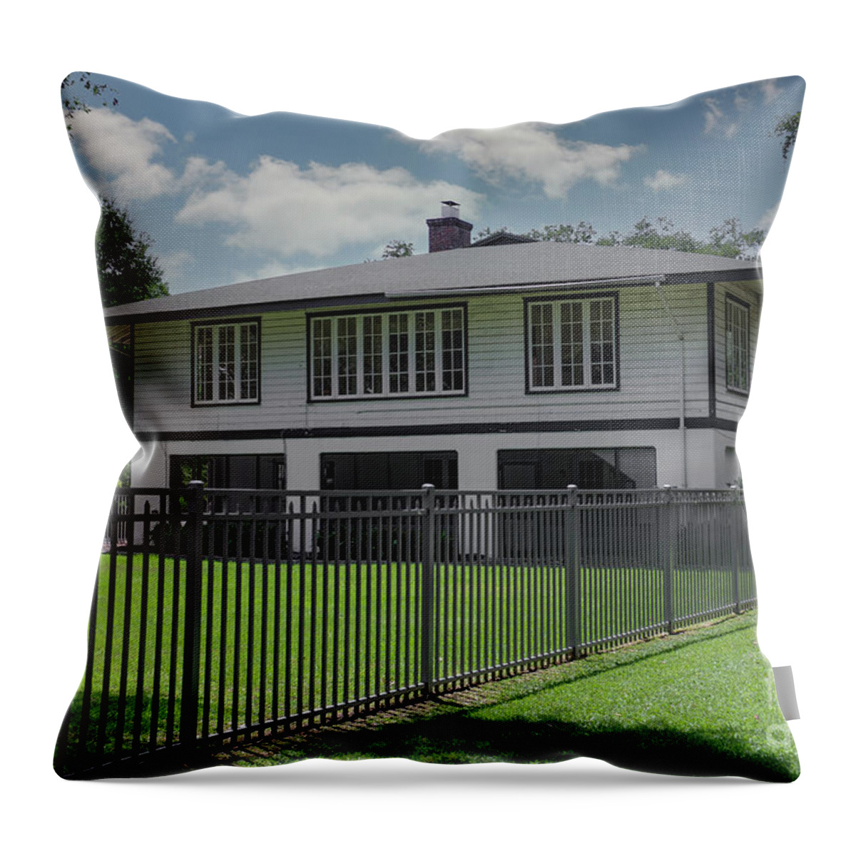 Officers Quarters Throw Pillow featuring the photograph Officers Quarters - North Charleston Navy Base by Dale Powell