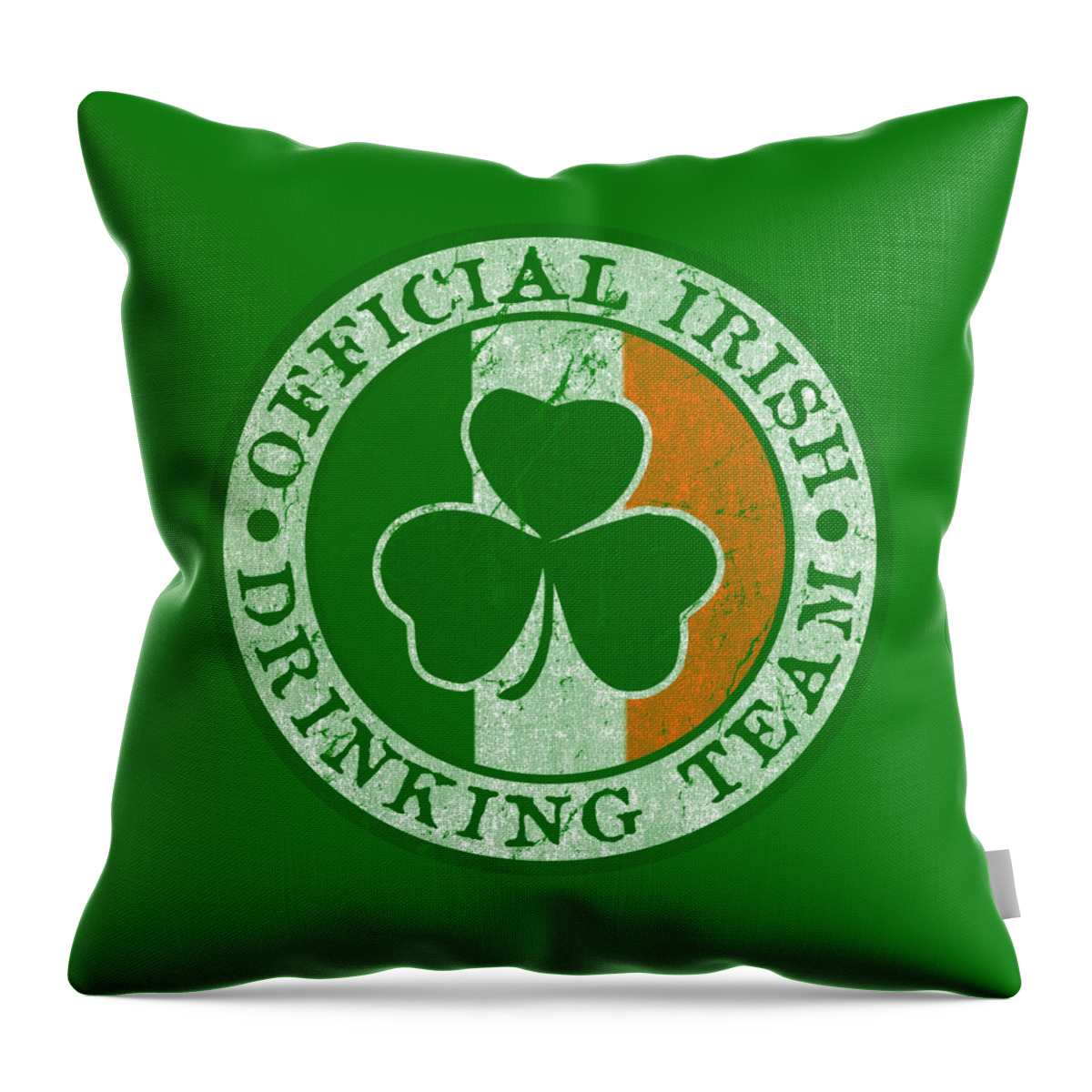 Funny Throw Pillow featuring the digital art Official Irish Drinking Team by Flippin Sweet Gear
