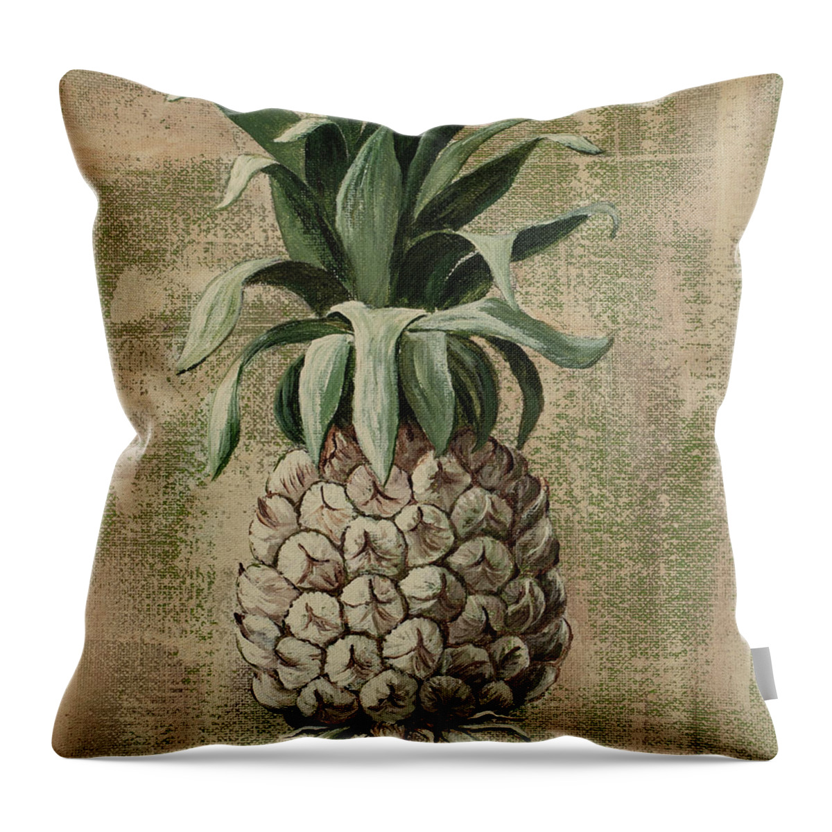 Pineapple Throw Pillow featuring the painting Old Fasion Pineapple 2 by Darice Machel McGuire