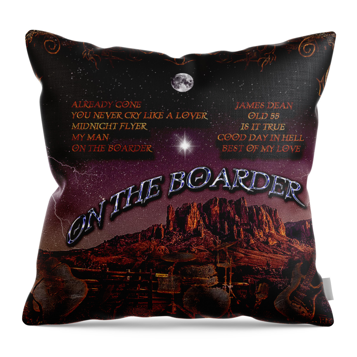 On The Border Throw Pillow featuring the digital art On The Border by Michael Damiani