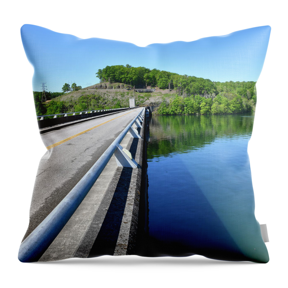 Norris Dam Throw Pillow featuring the photograph On The Road 16 by Phil Perkins
