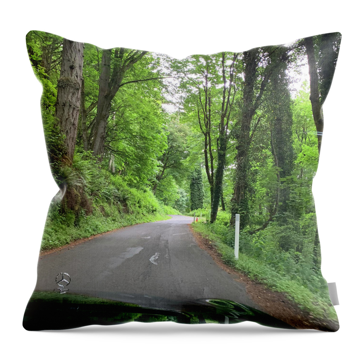 Trees. Tree Lined Road Throw Pillow featuring the photograph On the Road by Juliette Becker