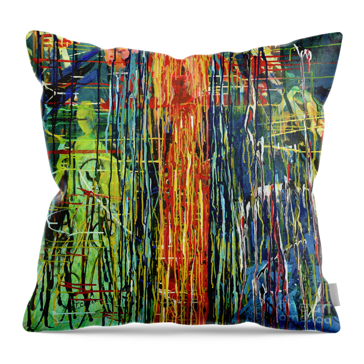 Verge Throw Pillow featuring the painting On the Verge by Tessa Evette