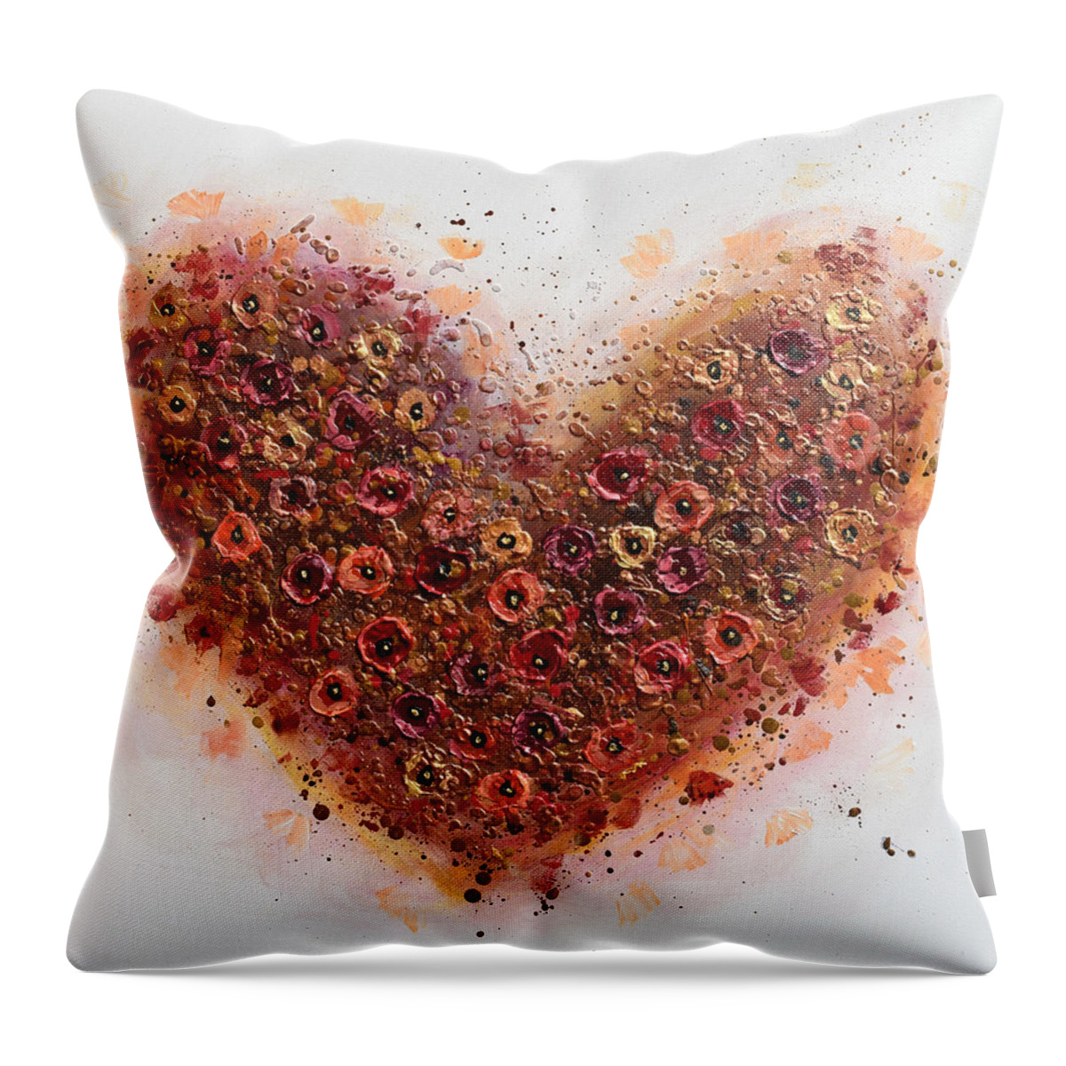 Heart Throw Pillow featuring the painting One Love by Amanda Dagg