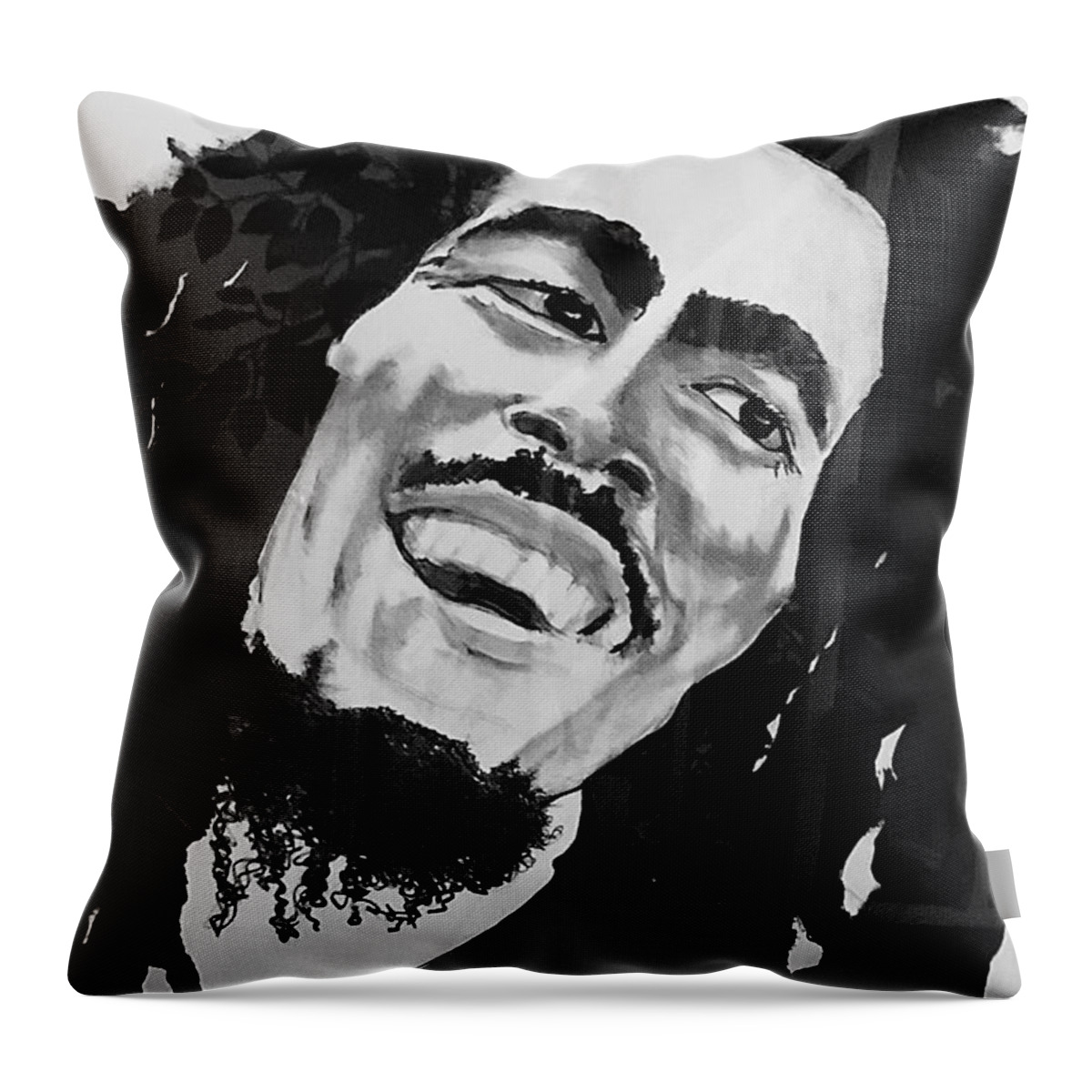  Throw Pillow featuring the drawing One Love by Angie ONeal