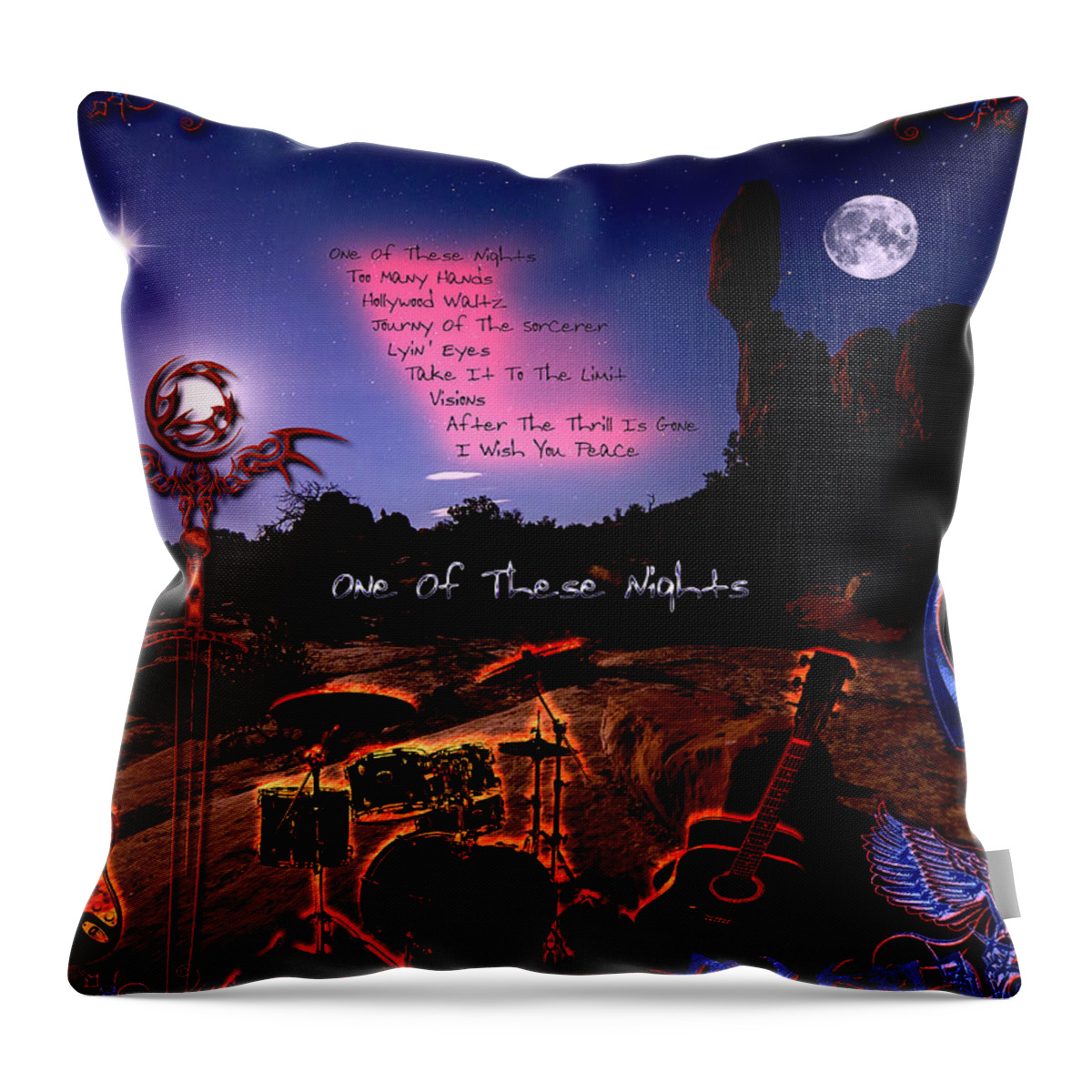 One Of These Nights Throw Pillow featuring the digital art One Of These Nights by Michael Damiani