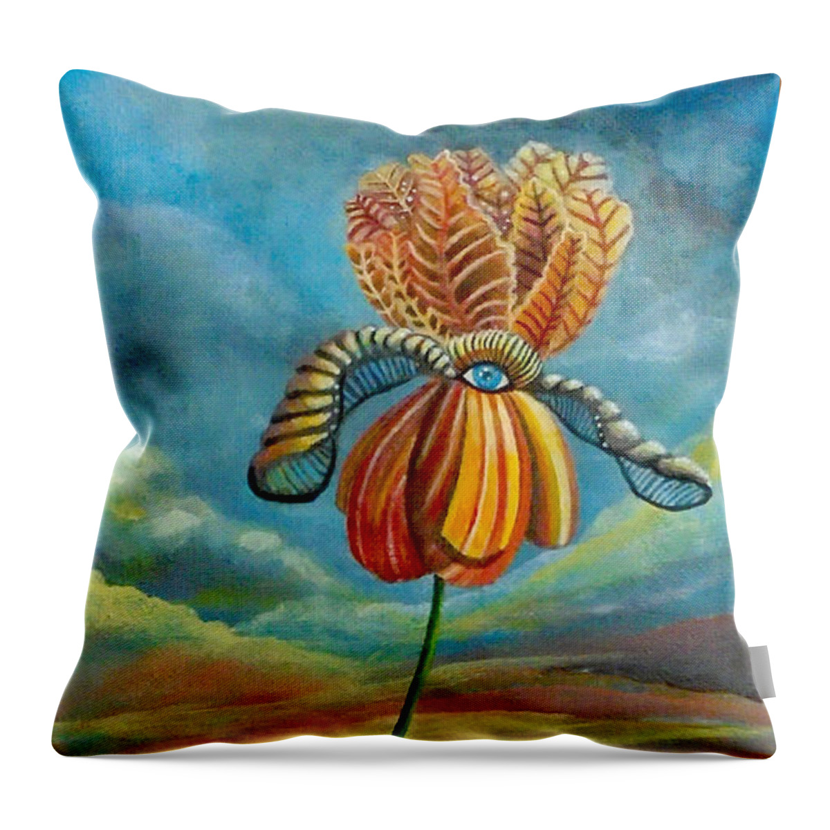 Flower Throw Pillow featuring the painting Onwards by Mindy Huntress