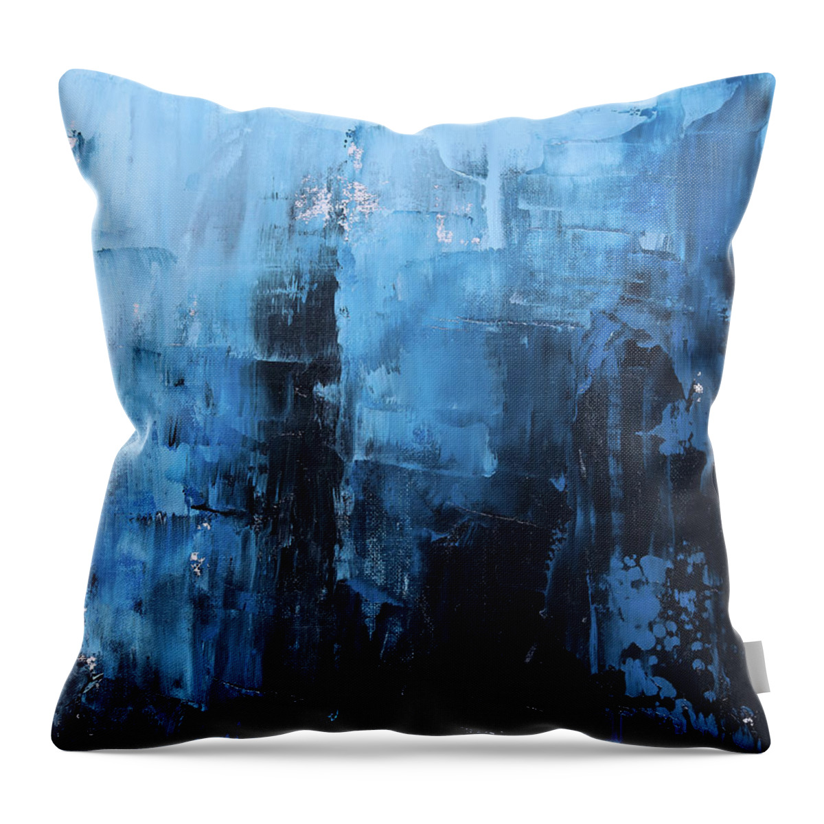 Blue Throw Pillow featuring the painting Open sea by Sv Bell