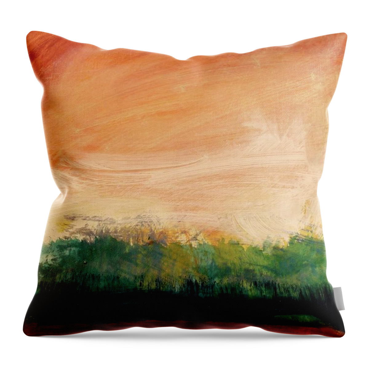 Painting Throw Pillow featuring the painting Orange Water by Les Leffingwell