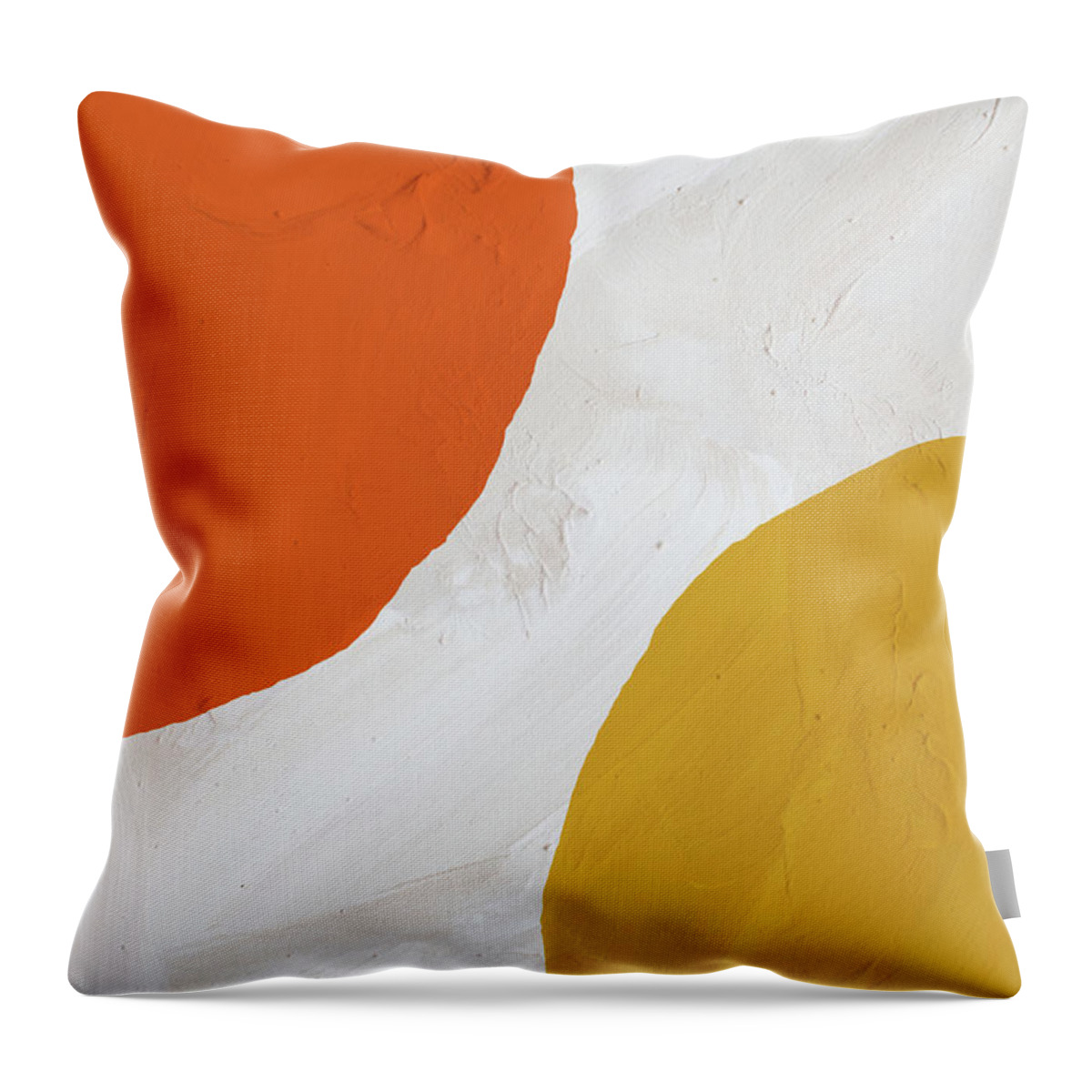 Abstract Painting Throw Pillow featuring the painting Orange, Yellow And White by Abstract Art