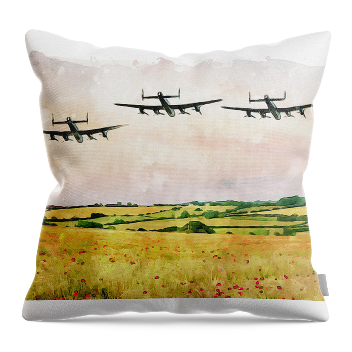 Art Throw Pillow featuring the digital art Our Bomber Boys by Airpower Art