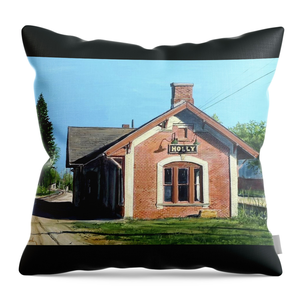 Depot Throw Pillow featuring the painting Our Time by William Brody