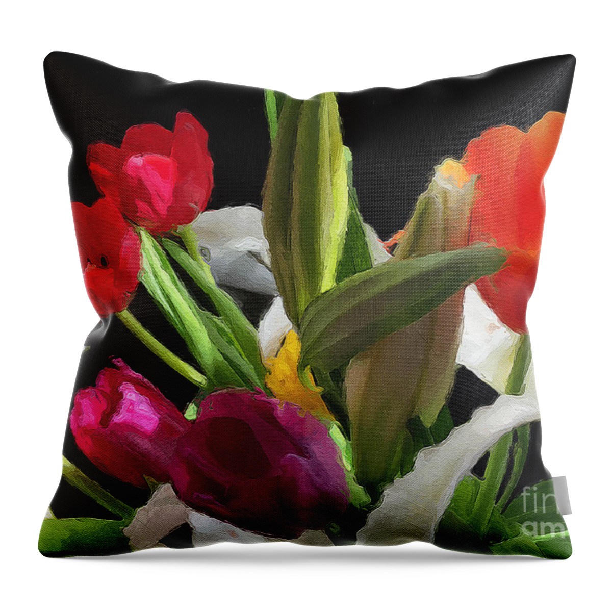 Tulips Throw Pillow featuring the photograph Out of the Darkness...Light by Brian Watt