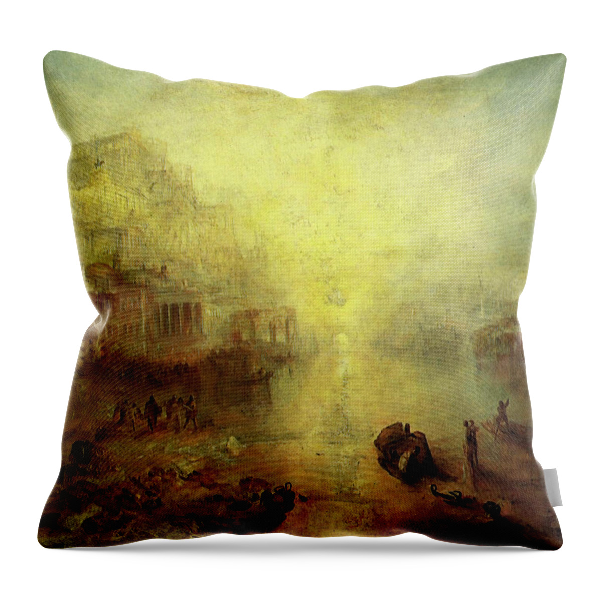 Ovid Throw Pillow featuring the painting Ovid Banished from Rome by Joseph Mallord William Turner